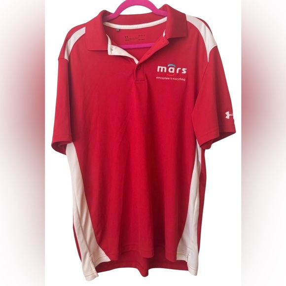 Under Armour Other - NWOT Under Armour Red and White Branded Polo Shirt